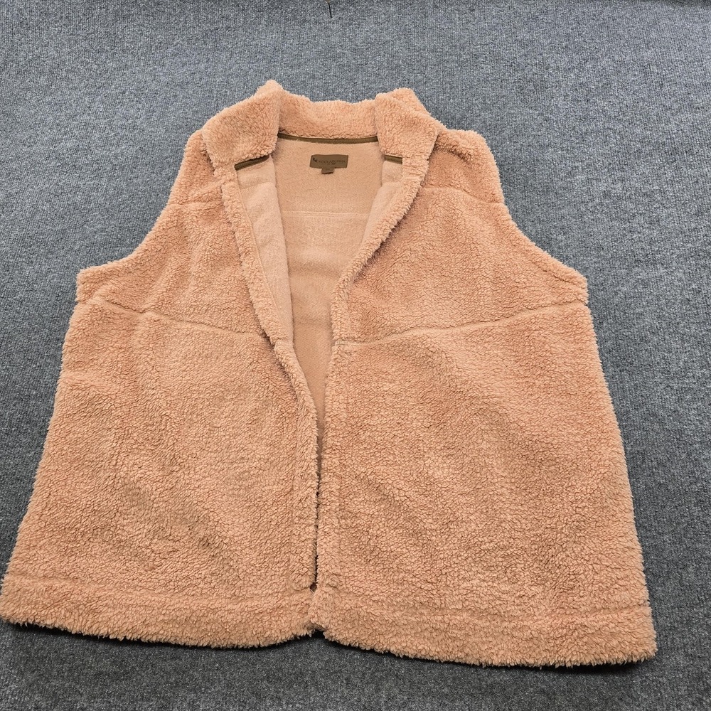 Koolaburra By UGG Vest Womens 2X Beige Sherpa Fleece Open Front Cozy Layer